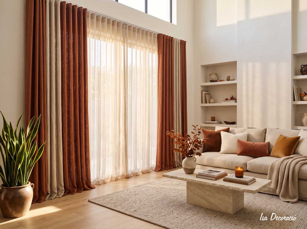 Cortinas para otoño: tendencias, tejidos y luz cálida para tu hogar